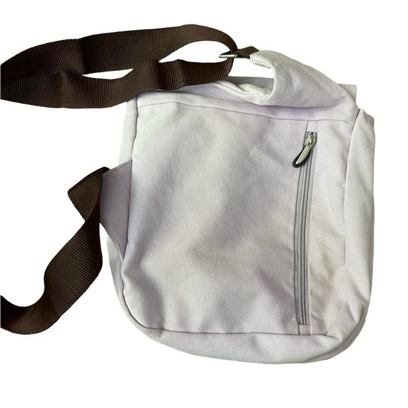 Travelon lilac canvas crossbody messenger bag organizer pockets adjustable strap - Picture 8 of 14